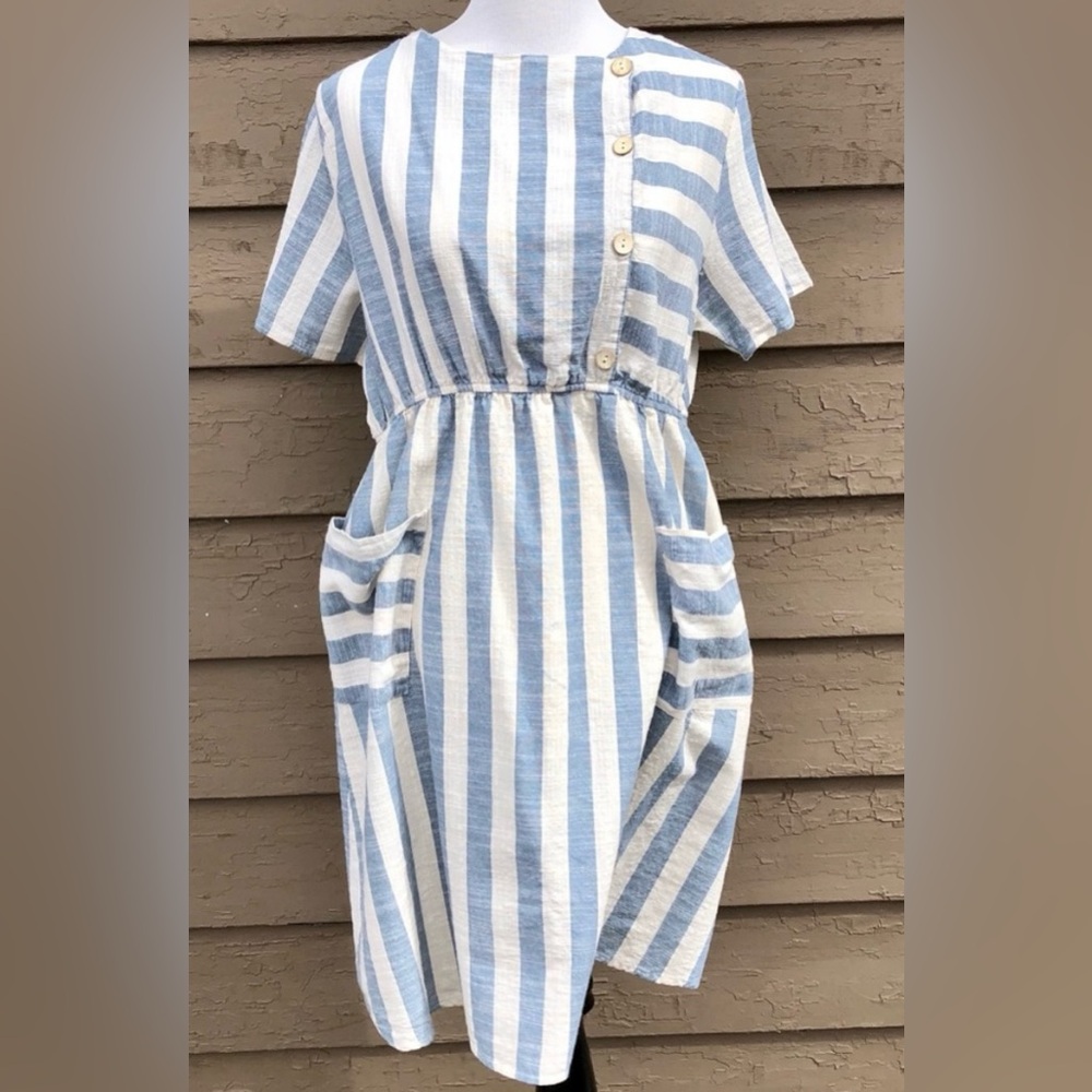 Hailey and Co. Blue and White Striped Dress perfect condition size large